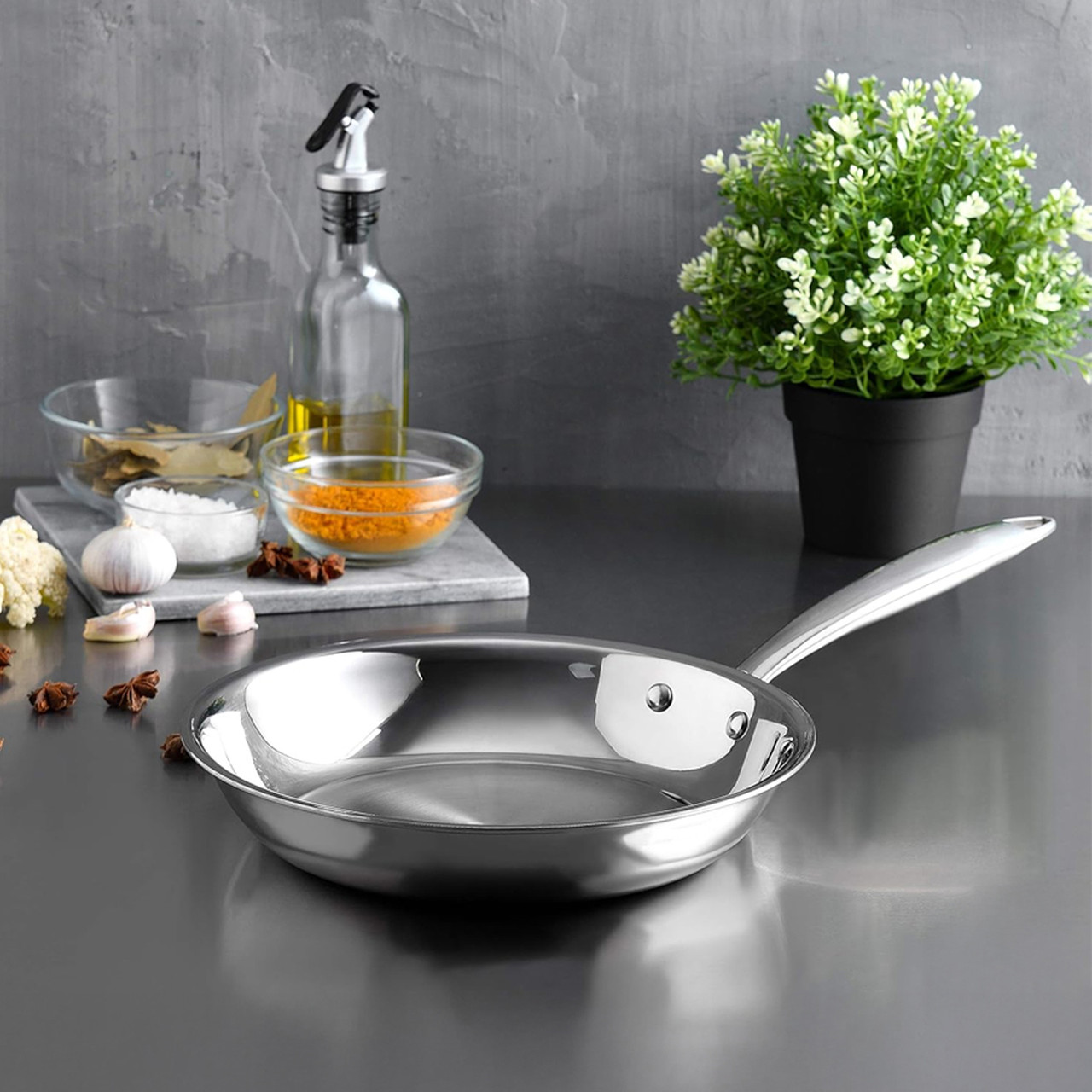 مقلاة أرشيا 30 سم من الفولاذ المقاوم للصدأ ثلاثية الطبقات - الصورة 2