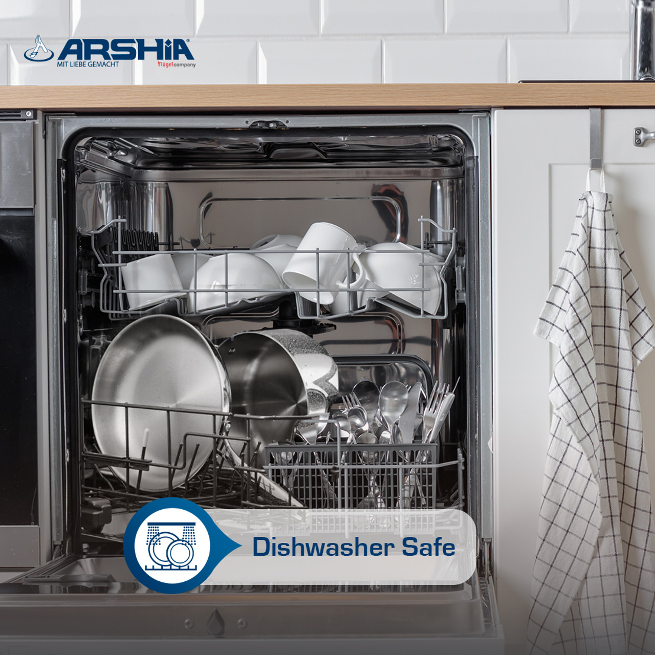 مقلاة أرشيا 30 سم من الفولاذ المقاوم للصدأ ثلاثية الطبقات - الصورة 7