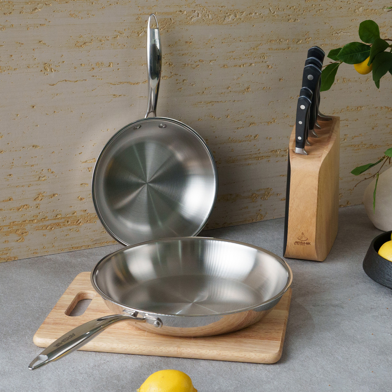 مقلاة أرشيا 30 سم من الفولاذ المقاوم للصدأ ثلاثية الطبقات - الصورة 12