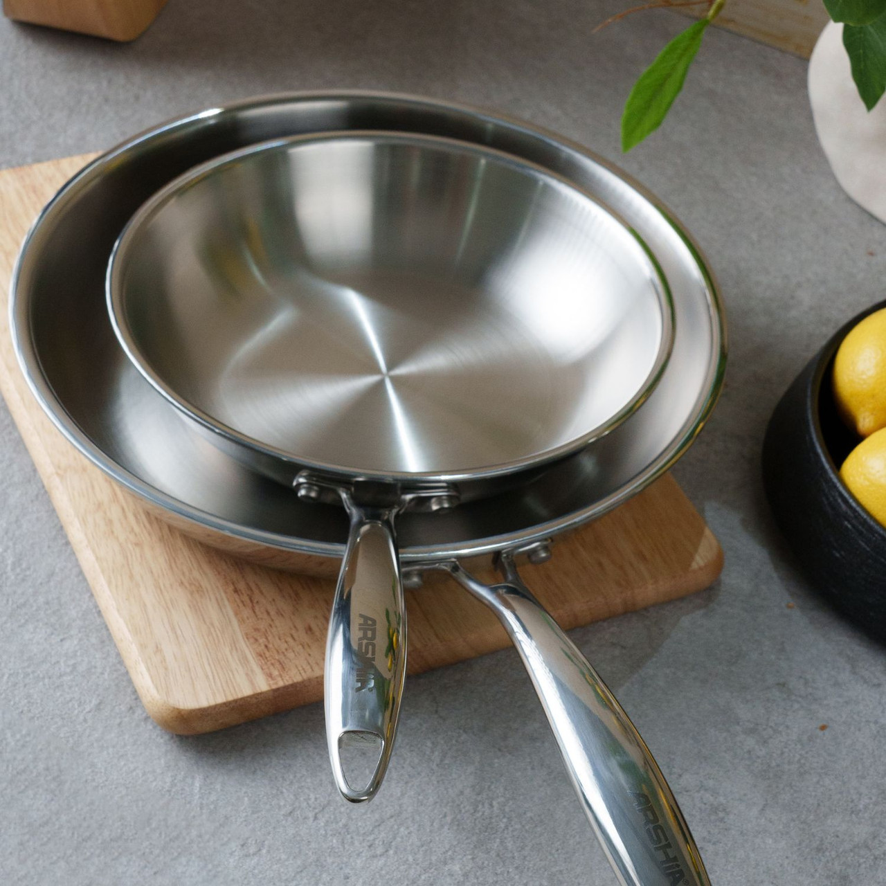 مقلاة أرشيا 30 سم من الفولاذ المقاوم للصدأ ثلاثية الطبقات - الصورة 13