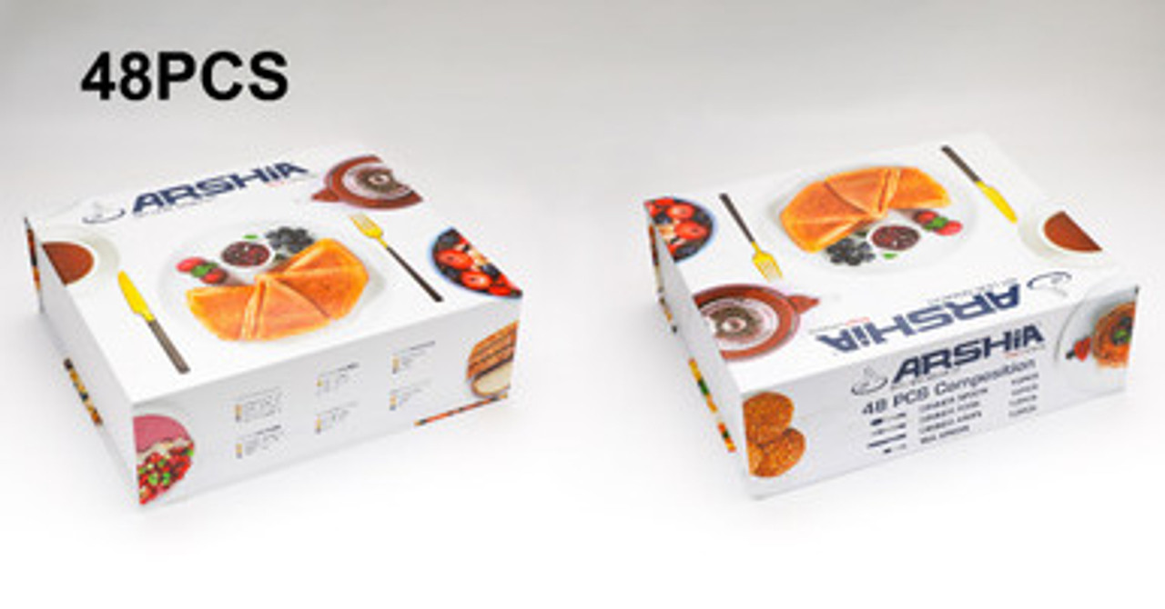 طقم أدوات مائدة أرشيا من الفولاذ المقاوم للصدأ، 48 قطعة، ذهبي، TM333GGS - الصورة 3