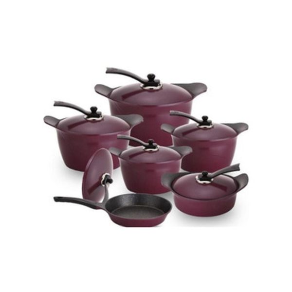 طقم أواني طهي أرشيا جرانيت 12 قطعة بنفسجي