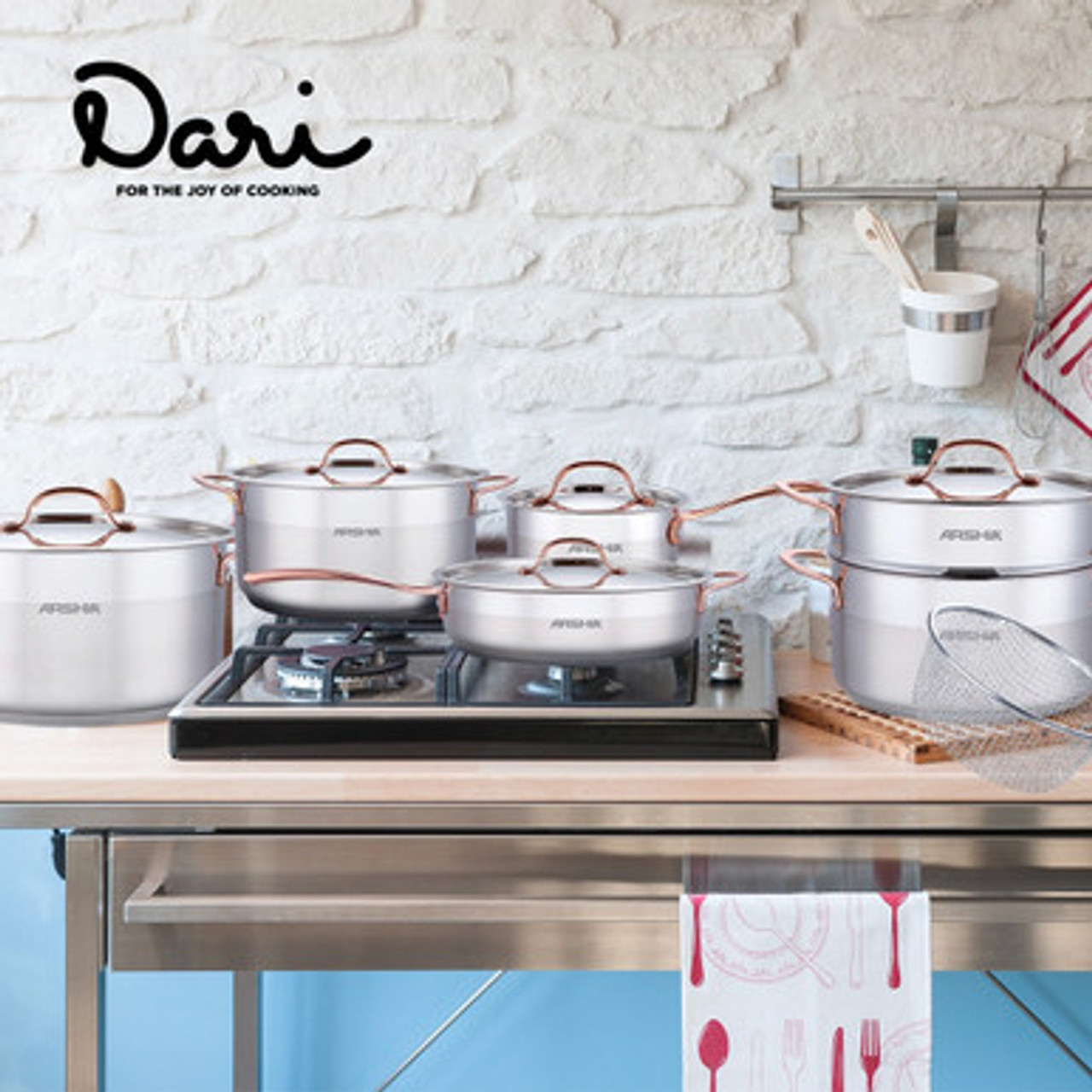 طقم أرشيا من الفولاذ المقاوم للصدأ مكون من 12 قطعة نحاسية - الصورة 10